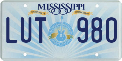MS license plate LUT980