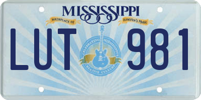 MS license plate LUT981