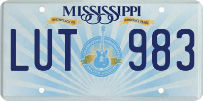 MS license plate LUT983