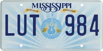 MS license plate LUT984