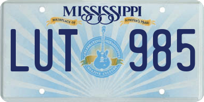 MS license plate LUT985