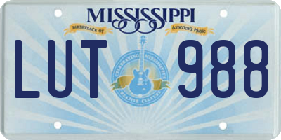 MS license plate LUT988