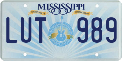 MS license plate LUT989