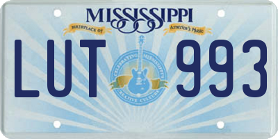 MS license plate LUT993