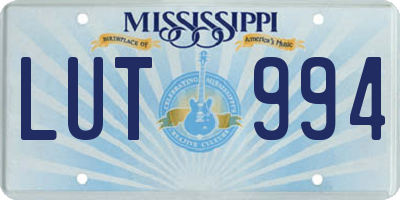 MS license plate LUT994