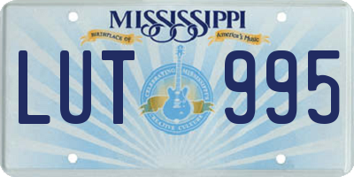 MS license plate LUT995