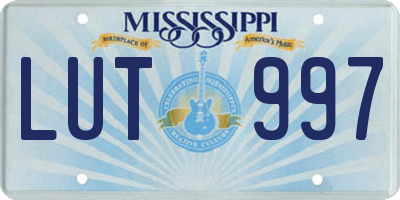 MS license plate LUT997