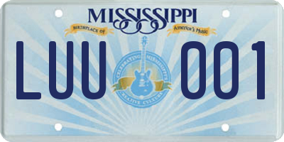 MS license plate LUU001