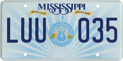 MS license plate LUU035