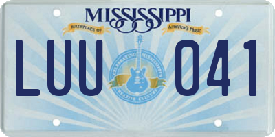 MS license plate LUU041