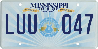 MS license plate LUU047