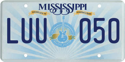 MS license plate LUU050