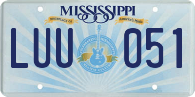 MS license plate LUU051