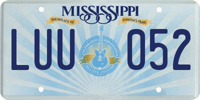 MS license plate LUU052