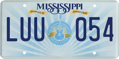 MS license plate LUU054