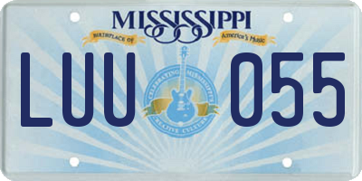 MS license plate LUU055