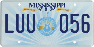 MS license plate LUU056
