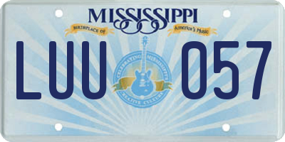 MS license plate LUU057