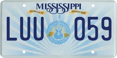 MS license plate LUU059