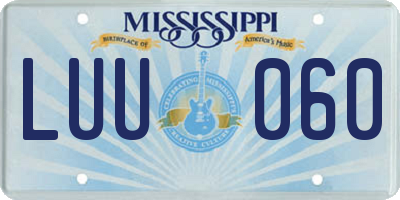 MS license plate LUU060