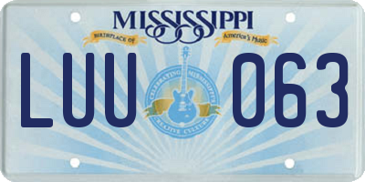 MS license plate LUU063