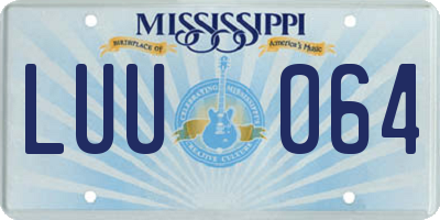 MS license plate LUU064