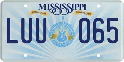 MS license plate LUU065