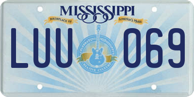 MS license plate LUU069