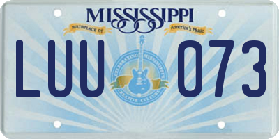 MS license plate LUU073