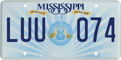 MS license plate LUU074