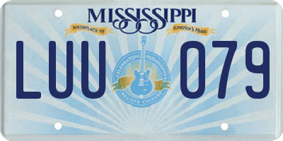 MS license plate LUU079