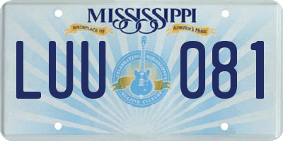 MS license plate LUU081