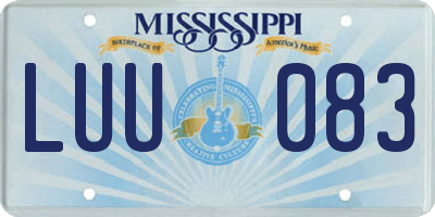 MS license plate LUU083