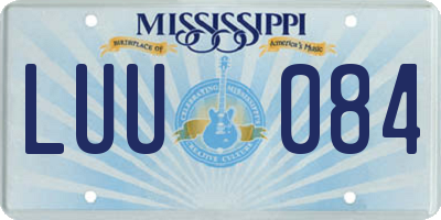 MS license plate LUU084