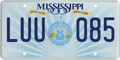 MS license plate LUU085