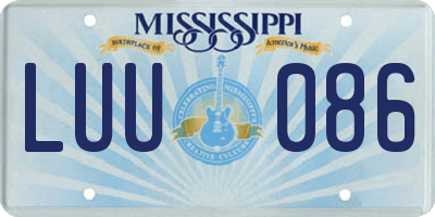 MS license plate LUU086