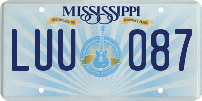 MS license plate LUU087