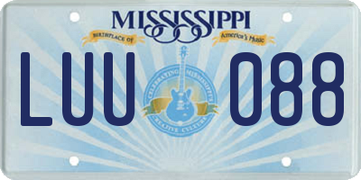 MS license plate LUU088