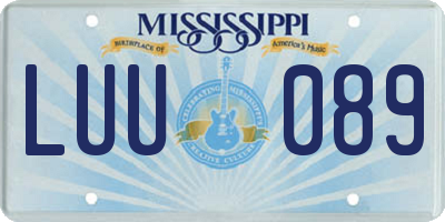 MS license plate LUU089
