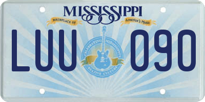 MS license plate LUU090