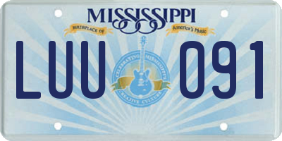 MS license plate LUU091