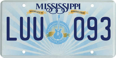 MS license plate LUU093