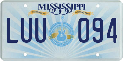 MS license plate LUU094
