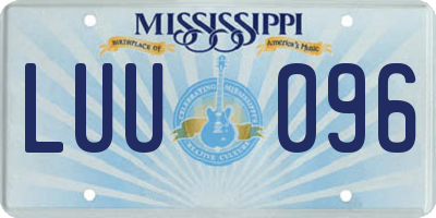 MS license plate LUU096