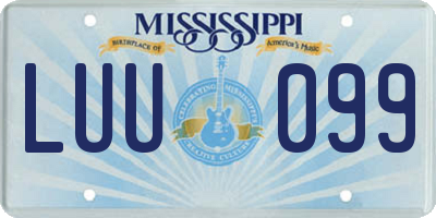 MS license plate LUU099
