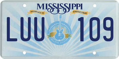 MS license plate LUU109
