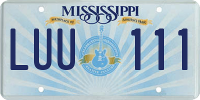 MS license plate LUU111