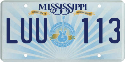MS license plate LUU113