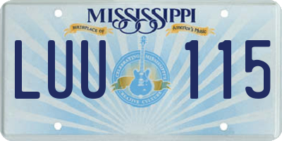 MS license plate LUU115
