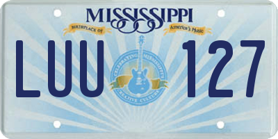 MS license plate LUU127